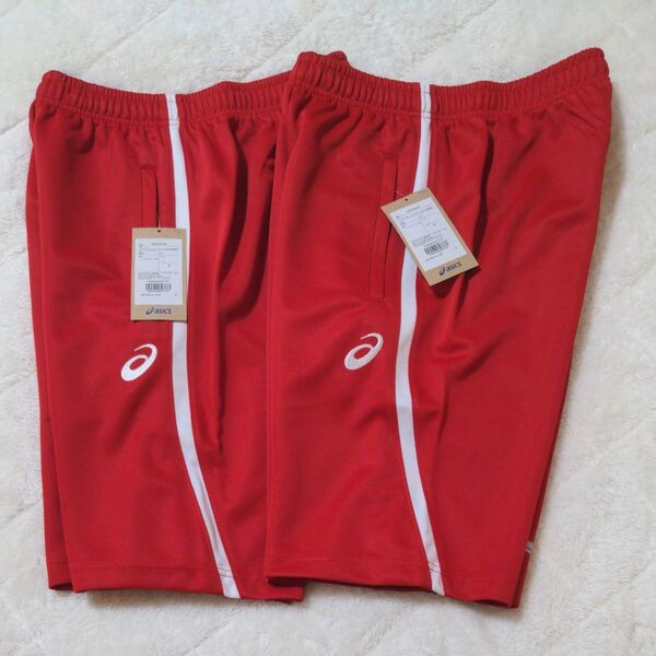 アシックス ドライトレーニングハーフパンツ 新品 2枚セット Sサイズ ASICS asics ハーフパンツ レッド