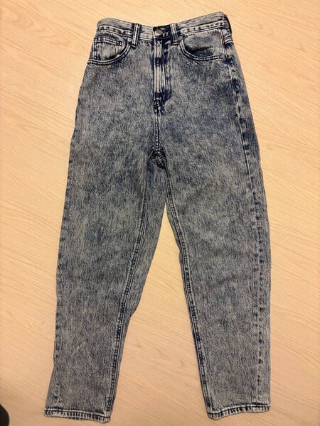 GU ハイウエストマムジーンズ デニム パンツ ブルー系 Sサイズ