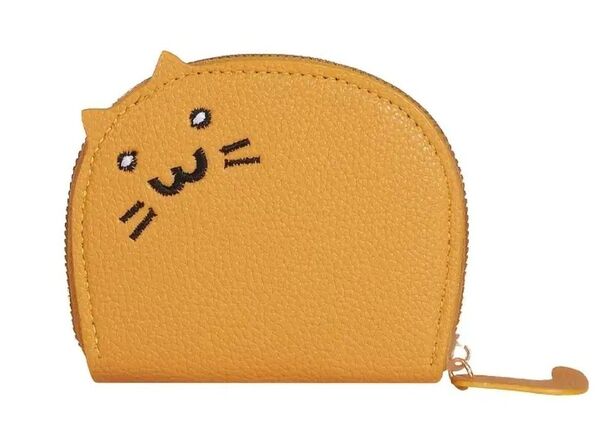 24時までの限定価格!猫好きさんに♪ ミニ財布☆カードホルダー イエロー
