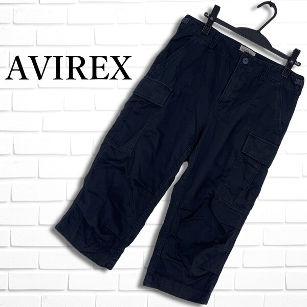 ◆良品◆ AVIREX アヴィレックス クロップド ミリタリー カーゴ パンツ 黒 ブラック メンズ M ◆送料無料◆ 3745D◎