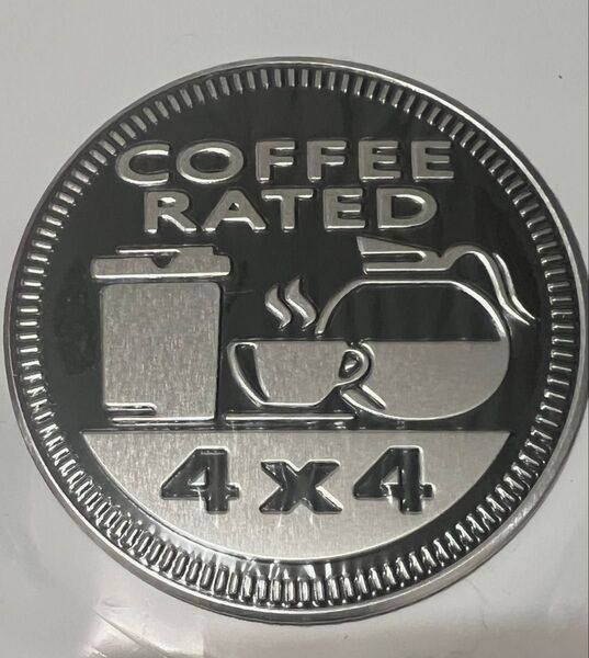 JeepCOFFEE RATED 4x4 メタルステッカー エンブレム ワッペン