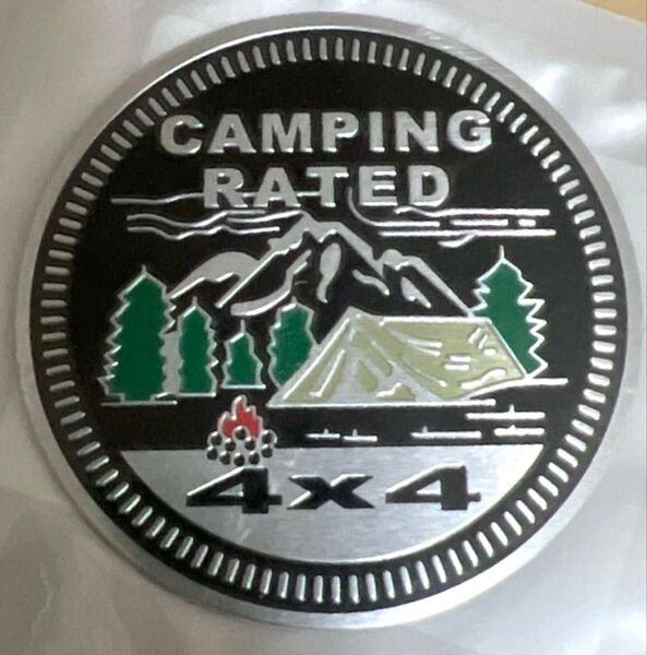 JeepCAMPING RATED4×4メタルステッカー ワッペン エンブレム