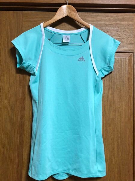 アディダス 半袖Tシャツ レディースMサイズ テニス スポーツ ドライ グリーン