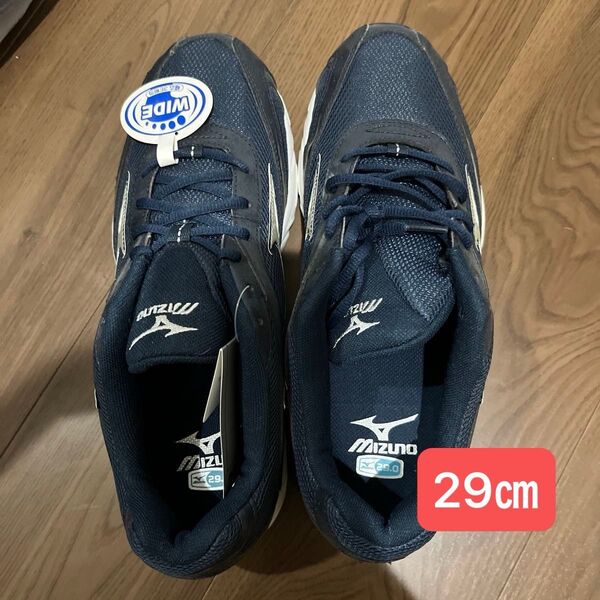 Mizuno トレーニングシューズ 29.0cm ワイド ネイビー