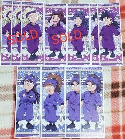 忍たま乱太郎ロングステッカー ノーマル 4種6枚 四年生・五年生セット