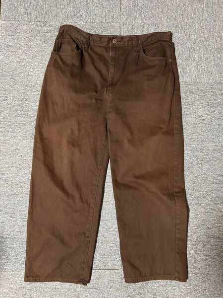 Dickies デニムパンツ バギー ワイド ブラウン
