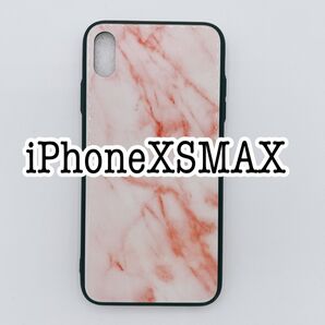 iPhoneXSMAX ケース 大理石柄 ピンク