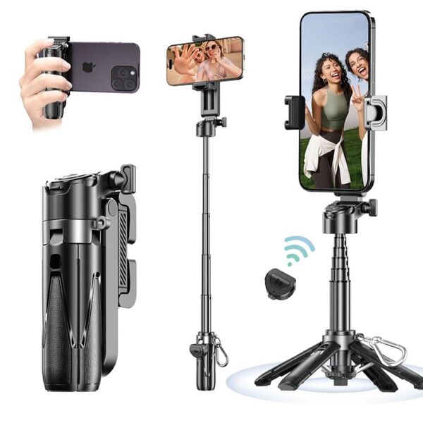 【新品】 自撮り棒 多機能スマホグリップ スマホスタンド スマホ 三脚 セルカ棒 折りたたみ式 最大41.5cmまで リモコン付き