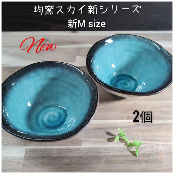 美濃焼/均窯スカイどんぶりM size 2個組 トルコブルー ボウル 和食器 食器