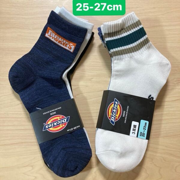 ディッキーズ靴下 Dickies メンズソックス 25-27cm 6足組
