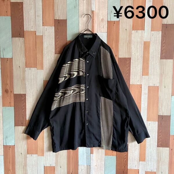 90s 00s vintage 古着 プリーツ 切り替えシャツ モード y2k