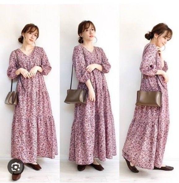 GUのペイズリー柄のティアードワンピース