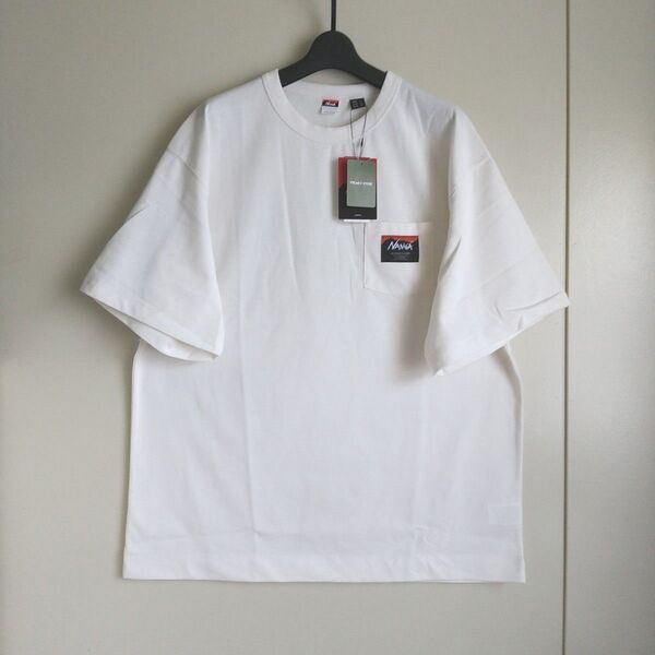 ナンガ フリークスストア別注 エコハイブリッド ルーズフィット ロゴ Tシャツ ホワイト Lサイズ 新品