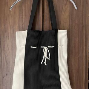 リブニット 2way トートバッグ