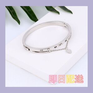 【新品★】ブレスレット シルバー ハート ギリシャ文字 アクセサリー バングル
