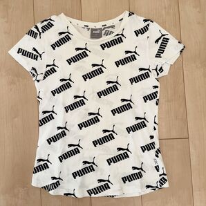 PUMA Tシャツ ロゴ 総柄 レディース