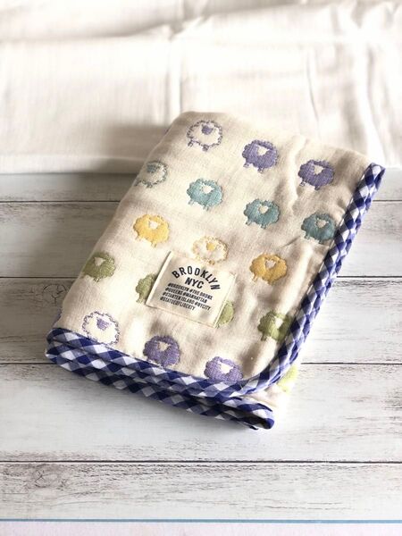 ふんわりガーゼケット 六重織ガーゼ ハンドメイド fuwara ヒツジ 多色 50×70cm