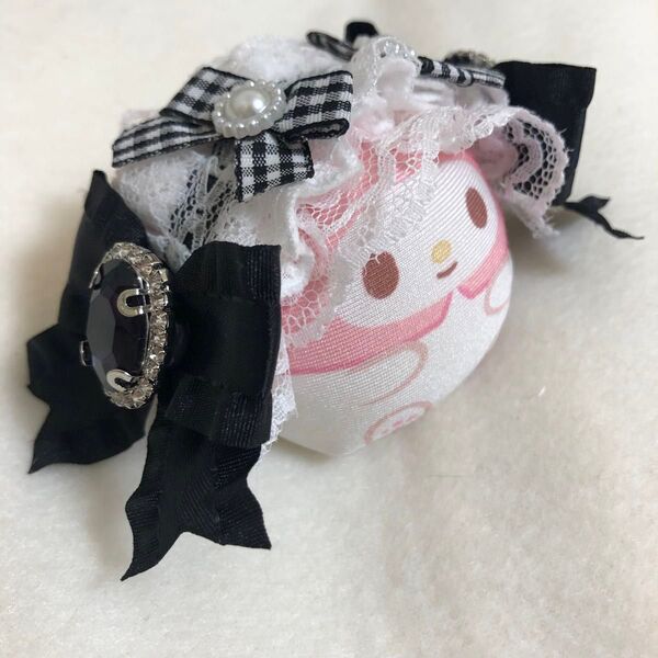 ぬいぐるみ用ヘッドドレス おまんじゅう もちマス もちころ 10cmぬい ぬい服 推し活 オタ活 ぬい ヘドレ 黒 白 地雷系