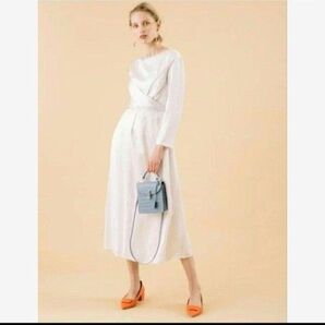 【人気商品】セルフォード ストライプ ホワイト ロングワンピース 2way 美品 ワンピース ロング とろみ素材