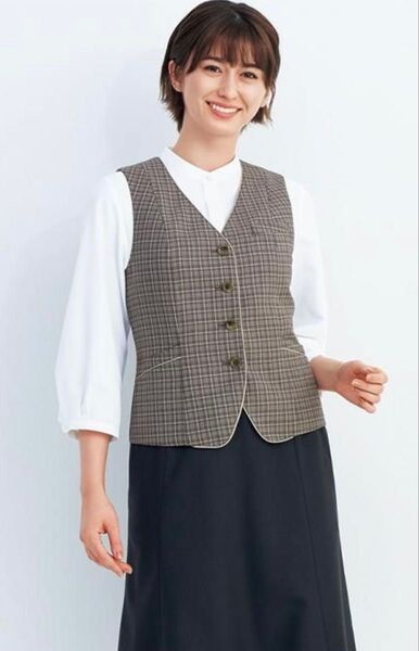 クリーニング済み 美品 カーシーカシマ enjoy オフィス 制服 上下セット 9号 事務服