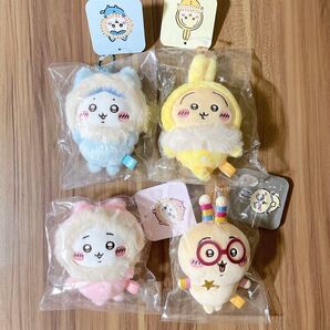 ちいかわ うさぎ ハチワレ フッサフッサなパジャマ光る輪っか マスコット 4点セット