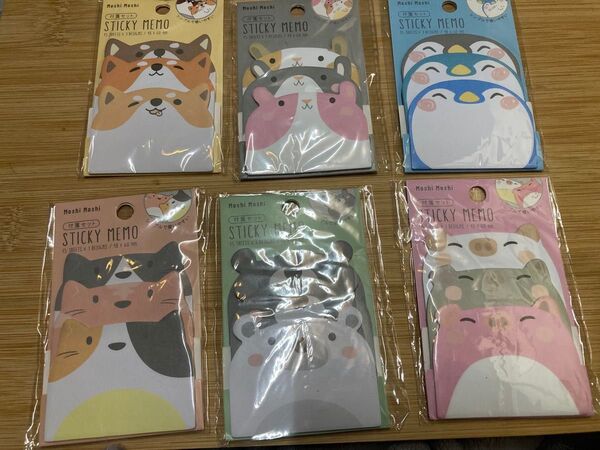 【海外文具】アニマル付箋6冊セット