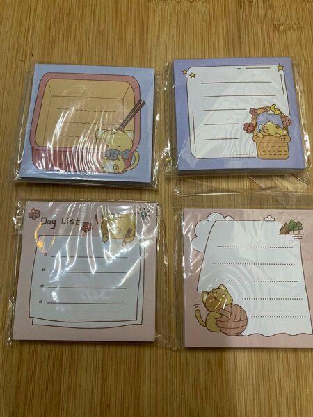 【海外文具】猫の付箋4冊セット