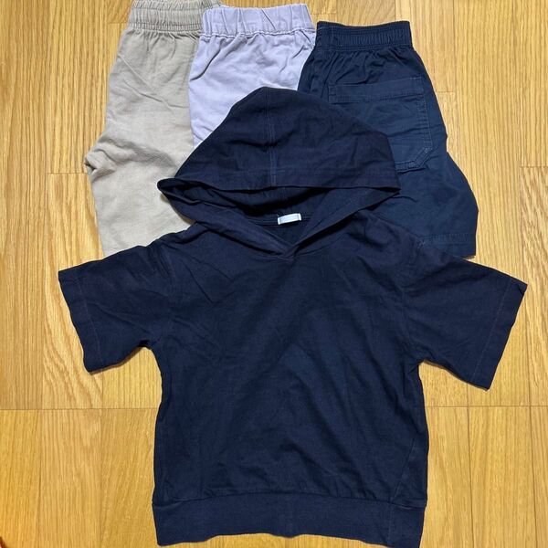 ユニクロ GU FILA トップス ハーフパンツ セット 110cm 半袖 黒 ベージュ まとめ売り