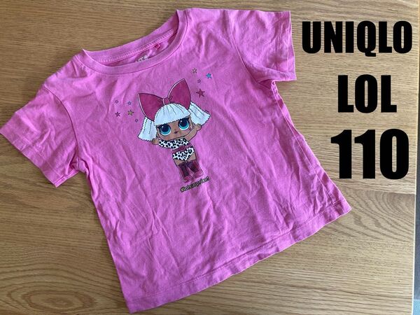 UNIQLO ユニクロ LOL 半袖Tシャツ ピンク 110 女の子 子供