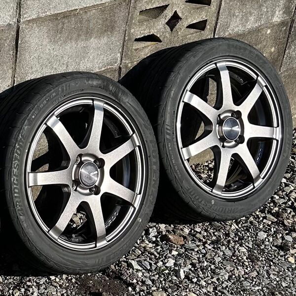 ②ENKEI PF07 5J 15inch オフセット+45 PCD100 2本セット