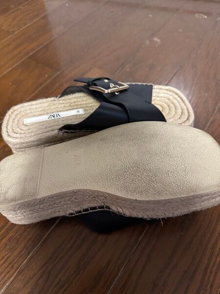 ZARA エスパドリーユサンダル 黒 35