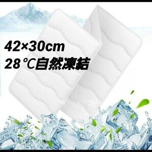 【早めの熱中症対策に★】 氷枕 28℃自然凍結 冷感マット 42×30cm 白色 冷却シート ホワイト ひんやりマット 新品未使用