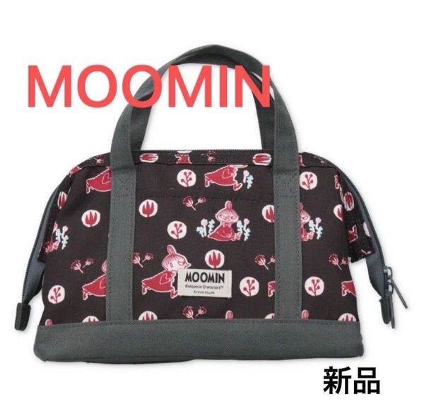 黒 ムーミン ワイヤー保冷 ランチバッグ リトルミイ ランチトート お弁当バック MOOMIN ミィ 新品 保冷 ブラック