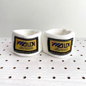 バンテージ 綿 ホワイト ボクシング 巻きやすい 洗える マジックテープ 2個入り 2.5m フィットネス 格闘技 白 大人気
