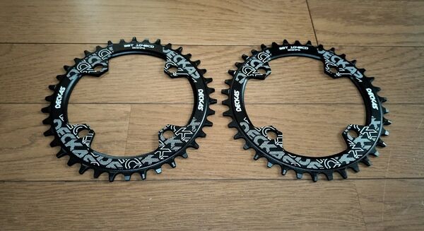 DECKAS ナローワイド チェーンリング 2枚セット 38T PCD104 BCD 4ボルト フロントシングル