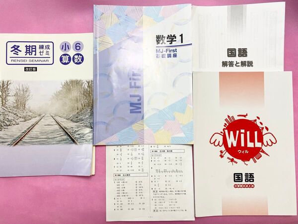 ウィル 国語 小学校のまとめ 小6算数 数学1 基礎講座 冬季ゼミ 問題集 Will 塾専用 予習シリーズ