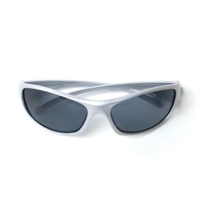 Y2K スポーツ サングラス ヒップホップ サイバーパンク ストリート シルバー ヒップホップ スポーツサングラス 防風 防塵