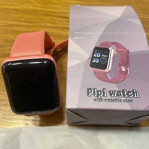 pipi watch (メタリックケース) ピンク