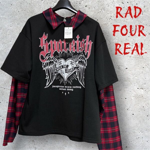 RAD FOUR REAL サブカル パンク レイヤード チェック トップス