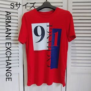 ARMANI EXCHANGE Sサイズ グラフィックTシャツ レッド 美品 半袖
