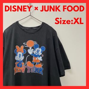 【美品】古着 ディズニー ニューヨーク・ニックス Tシャツ レディース 黒 XL