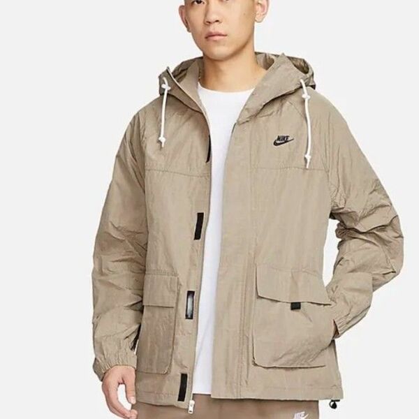 新品未使用 ジャケット NIKE L ウインドブレーカー パーカー ジャンパー ナイキ ベージュ L メンズ
