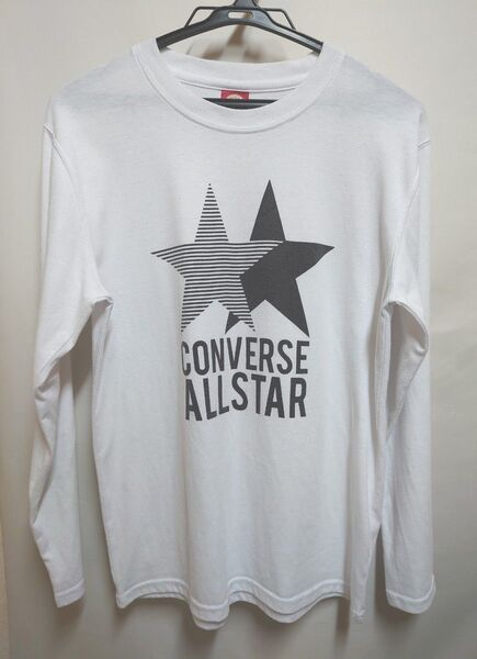 160cm CONVERSE ALL STAR 長袖 Tシャツ ホワイト ロゴプリント 子供服 子ども服