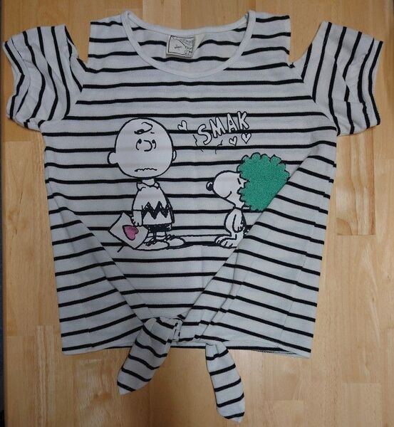 160cm 女児 スヌーピー SNOOPY ボーダー柄 トップス 女の子 子供服 子ども服