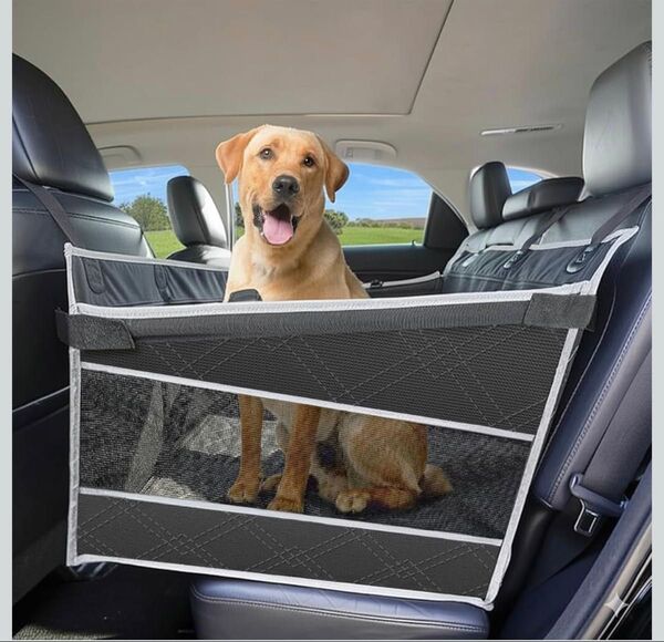 新品!ペットドライブシート 犬 丸洗可能 日本語取扱説明書・専用収納バッグ付 78x60x50cm ブラック,・Lサイズ