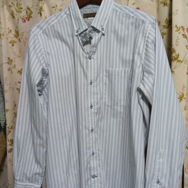 SHIRT HOUSE/LLサイズ、 長袖シャツ ストライプ