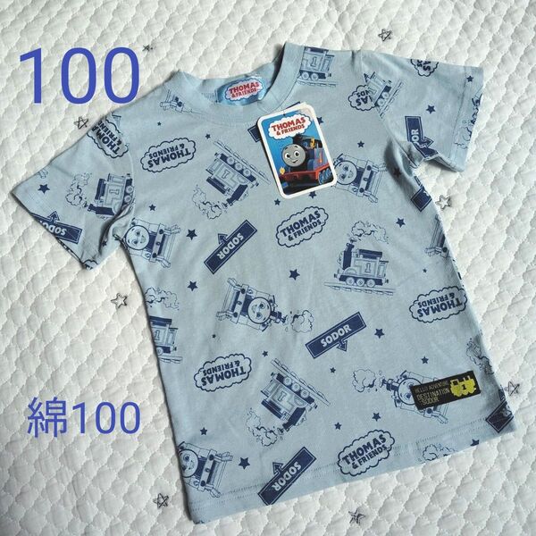 新品 未使用 タグつき 総柄 トーマス TOMAS Tシャツ 半袖 半袖Tシャツ 綿100