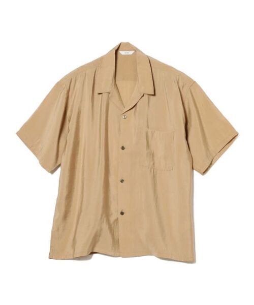 BEAMS 直営店購入 未使用 ソリッド ルーズフィット オープンカラーシャツ キャメル色 Mサイズ