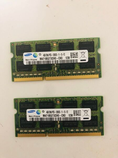 即日発送 中古 SAMSUNG 2Rx8 PC3-12800S-11-11-F3 メモリ 8GB(4GB×2)