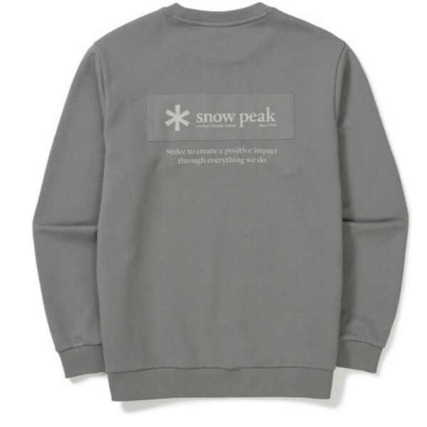 スノーピークLand Woven Patch Sweatshirt L DARK GREY